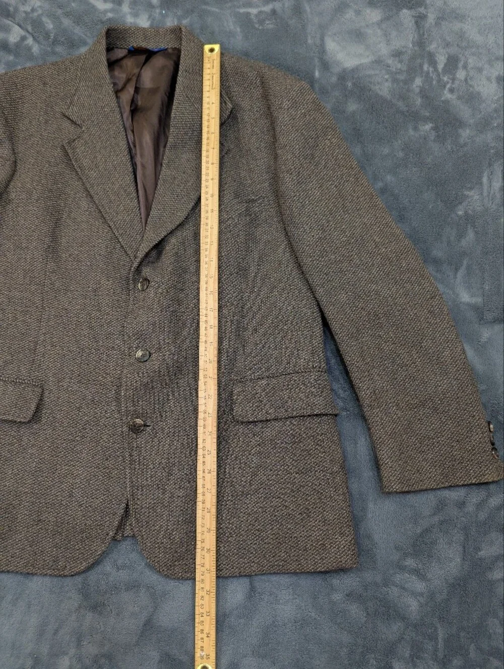 Pendleton Tweed Herringbone Blazer Brown Virgin Wool Sport Coat 3 Button SZ 46